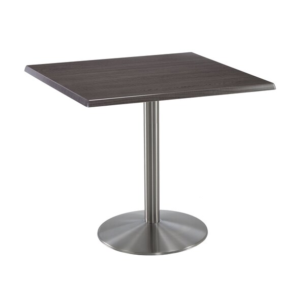 36" Tall OD214 Stainless Steel Table Base 22" Diameter 36"x36" Square Charcoal Top